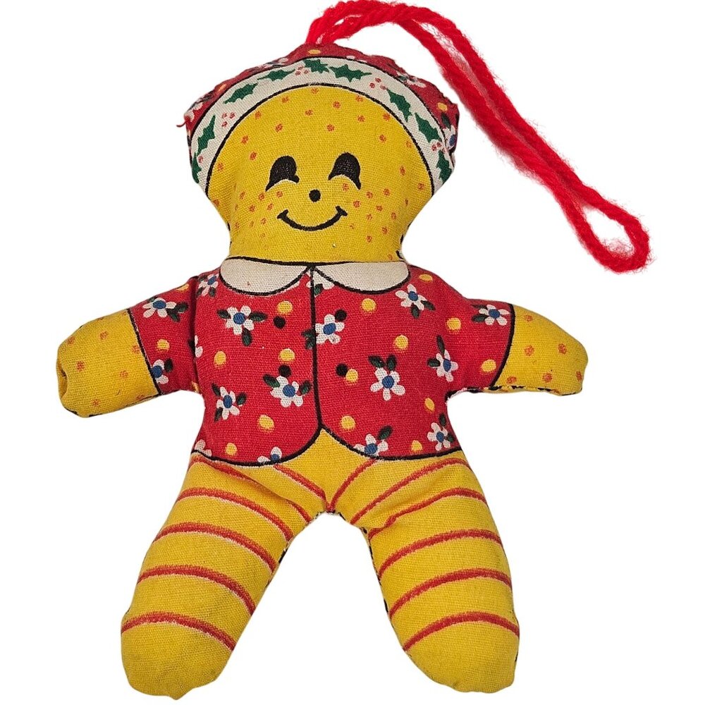 Vintage Fabric Stuffed Ornaments Lot Dolls Animals Horse Retro Handmade Christma - Picture 2 of 10